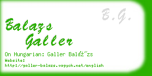 balazs galler business card